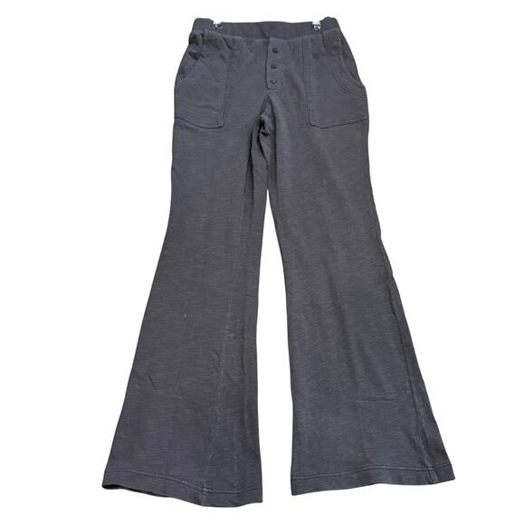 MSRP $98 Free People Dark Grey Flare Lounge Pant Size S | SAME DAY SHIP - Picture 1 of 6